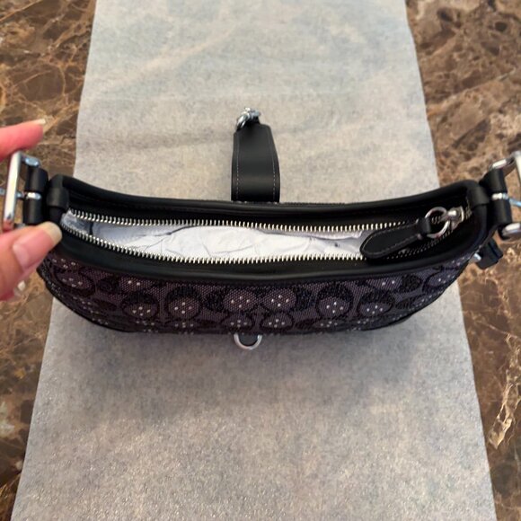 Coach Hampton's Hobo Bag in Crystal Signature Jacquard (Black) - Picture 10 of 16